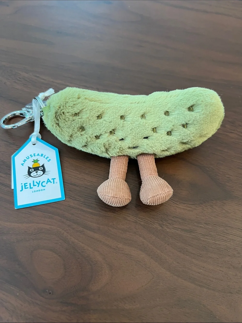NWT Jellycat Amuseables Plush Pickle Bag Charm
